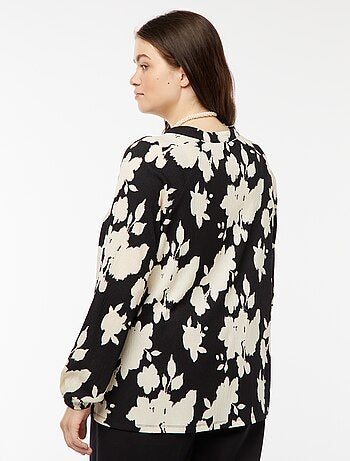 Blusa leggera a maniche lunghe con motivo