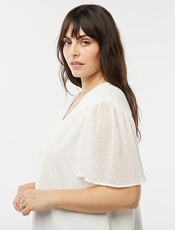 Blusa leggera con volant blusa in plumetis