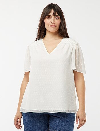Blusa leggera con volant blusa in plumetis