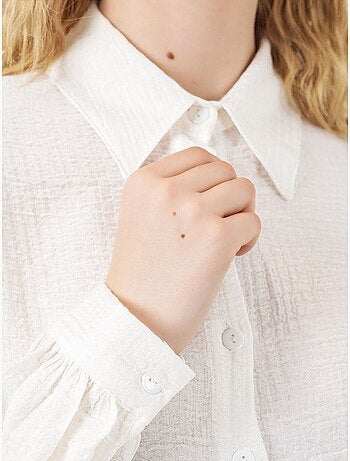 Blusa lunga oversize testurizzata con collo a camicia bdart
