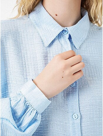 Blusa lunga oversize testurizzata con collo a camicia bdart