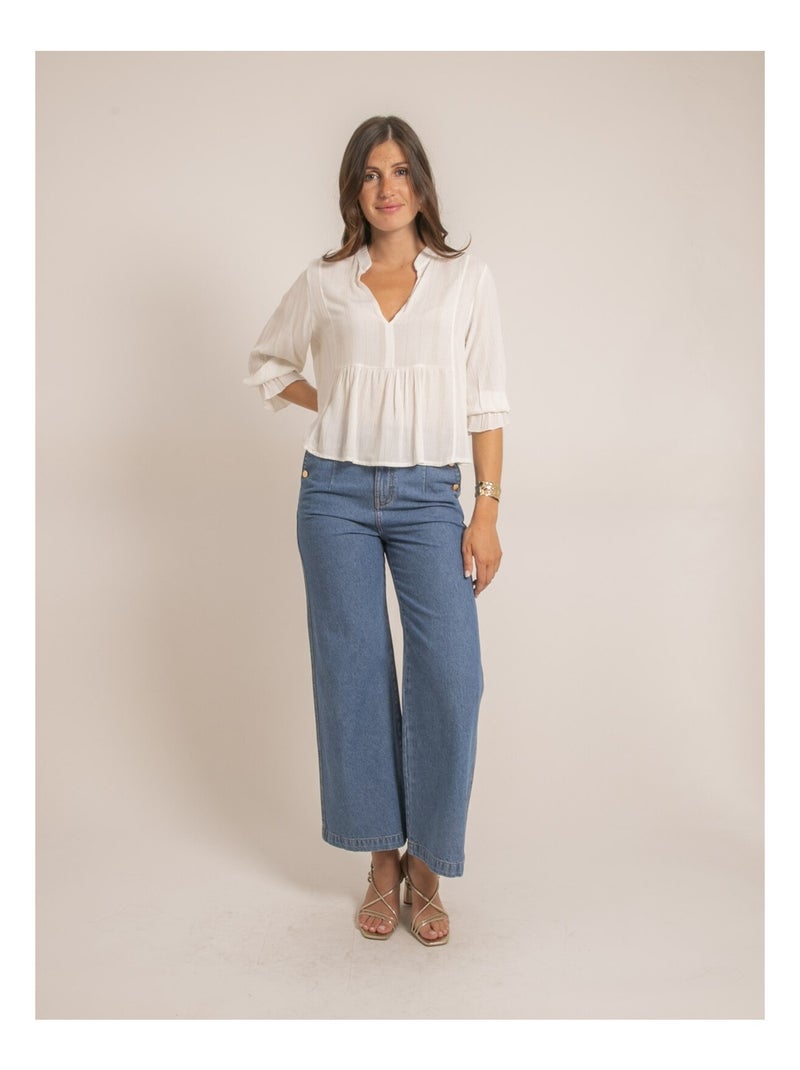Blusa lurex FERGIE Bianco - Kiabi