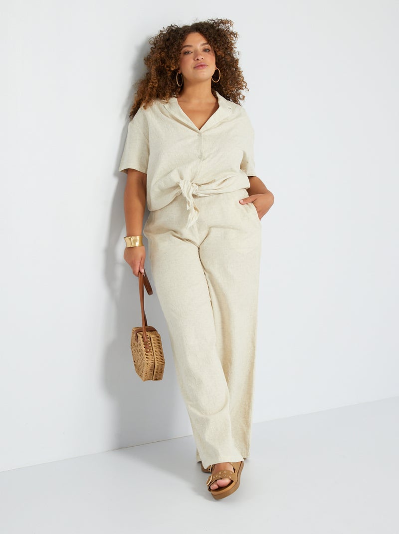 Blusa maniche corte BEIGE - Kiabi
