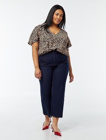 Blusa maniche corte tinta unita Maniche blusa maniche corte