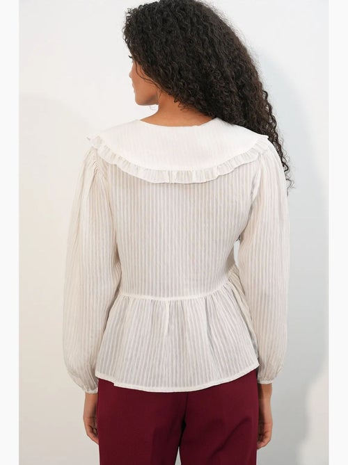 Blusa misto viscosa colletto peter pan bdart - Kiabi Blusa misto viscosa colletto peter pan bdart - Kiabi