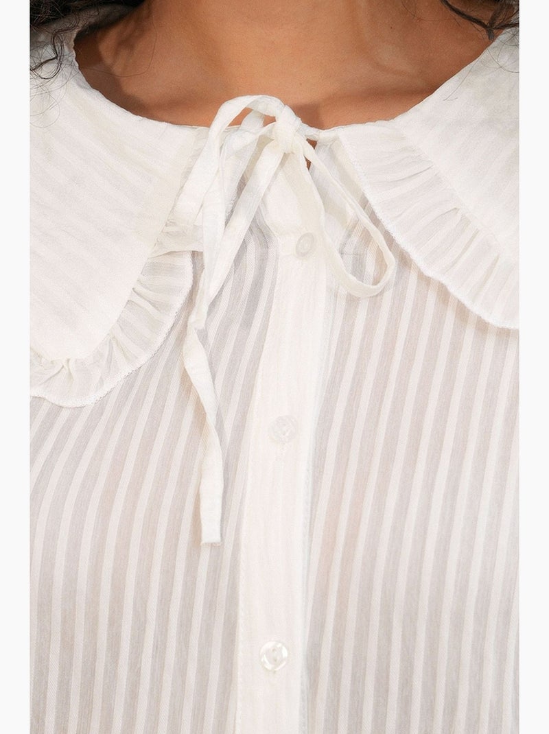 Blusa misto viscosa colletto peter pan bdart Bianco sporco - Kiabi