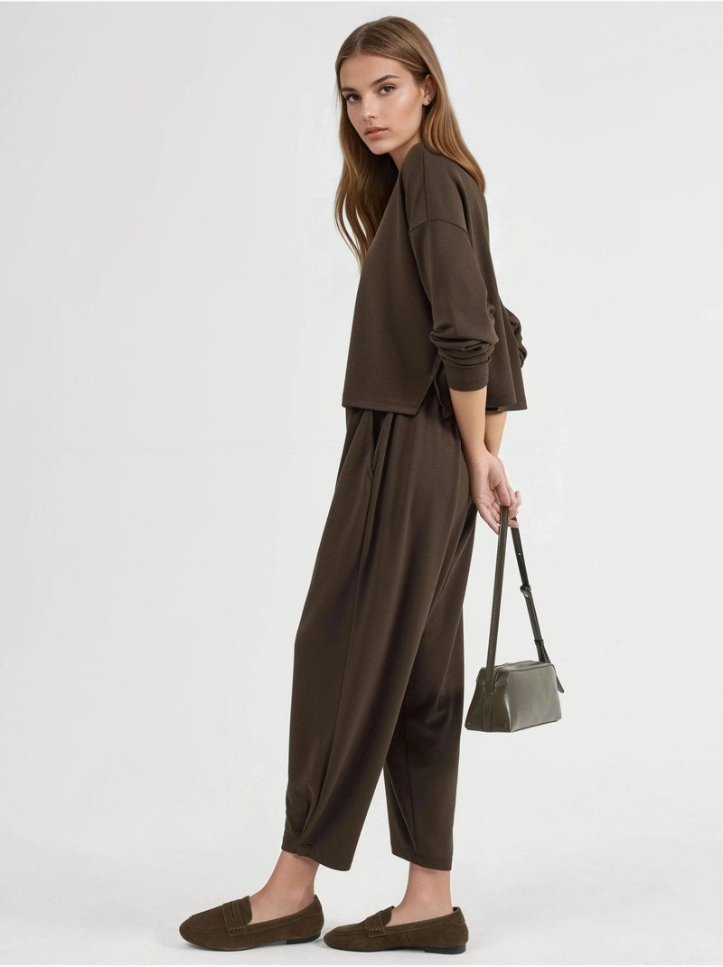 Blusa modal touch e pantaloni salwar co-ord set hiccup Marrone scuro - Kiabi