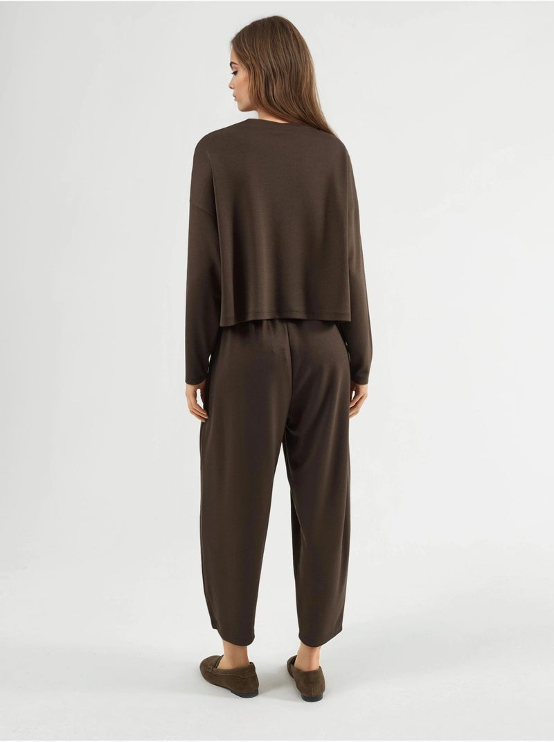 Blusa modal touch e pantaloni salwar co-ord set hiccup Marrone scuro - Kiabi