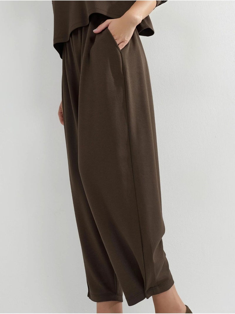 Blusa modal touch e pantaloni salwar co-ord set hiccup Marrone scuro - Kiabi