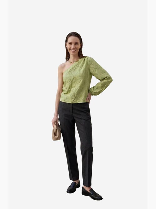 Blusa monospalla in popeline di cotone con cut-out my fashion - Kiabi Blusa monospalla in popeline di cotone con cut-out my fashion - Kiabi