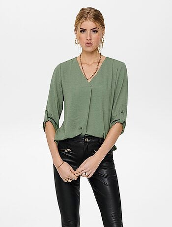 Blusa morbida con maniche 3/4