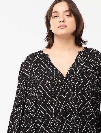 Blusa morbida con stampa in tessuto effetto crêpe
