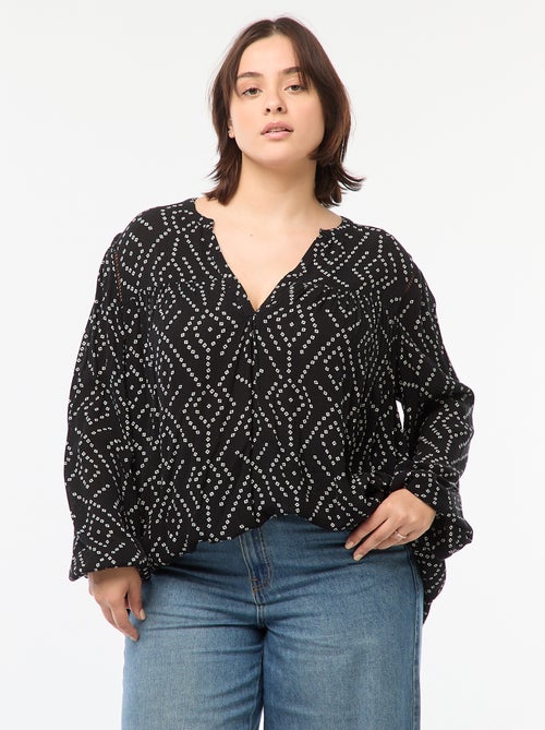 Blusa morbida con stampa in tessuto effetto crêpe - Kiabi