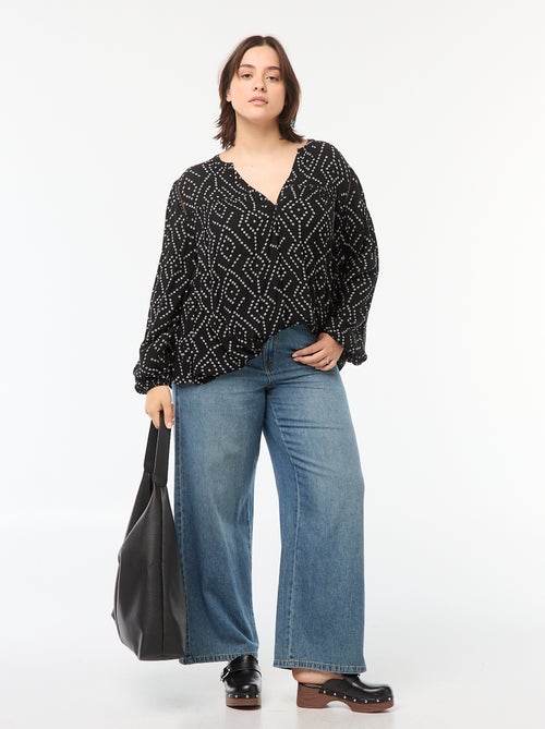 Blusa morbida con stampa in tessuto effetto crêpe - Kiabi
