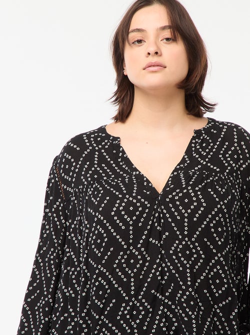 Blusa morbida con stampa in tessuto effetto crêpe - Kiabi