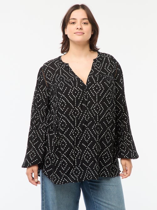 Blusa morbida con stampa in tessuto effetto crêpe - Kiabi