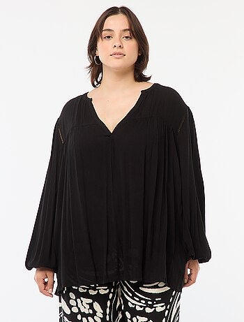 Blusa morbida con stampa in tessuto effetto crêpe
