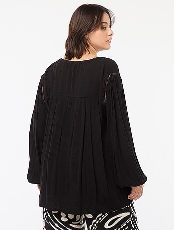 Blusa morbida con stampa in tessuto effetto crêpe