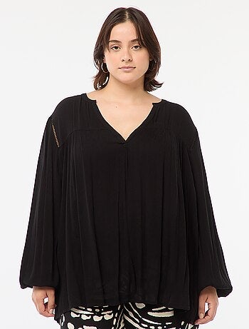 Blusa morbida con stampa in tessuto effetto crêpe