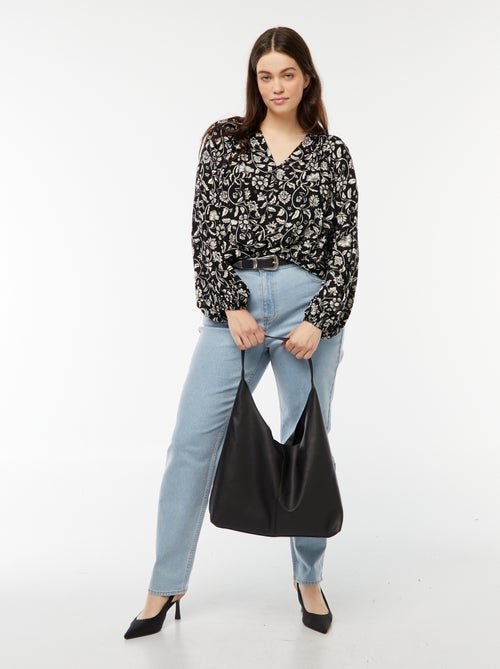 Blusa morbida con stampa in tessuto effetto crêpe - Kiabi