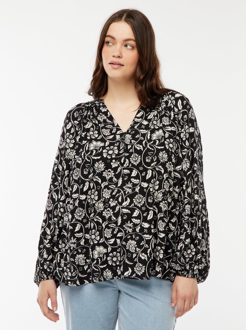 Blusa morbida con stampa in tessuto effetto crêpe - Kiabi
