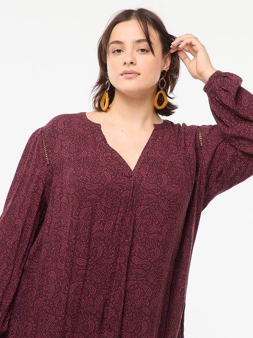 Blusa morbida con stampa in tessuto effetto crêpe - Kiabi