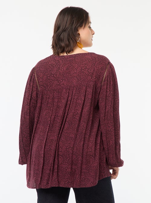 Blusa morbida con stampa in tessuto effetto crêpe - Kiabi