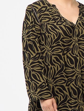 Blusa morbida con stampa in tessuto effetto crêpe
