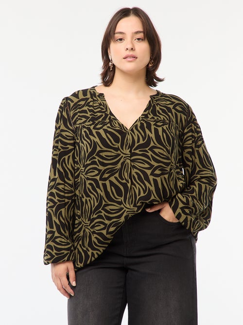 Blusa morbida con stampa in tessuto effetto crêpe - Kiabi