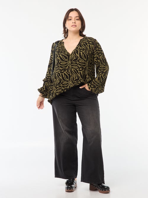 Blusa morbida con stampa in tessuto effetto crêpe - Kiabi