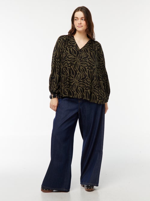 Blusa morbida con stampa in tessuto effetto crêpe - Kiabi