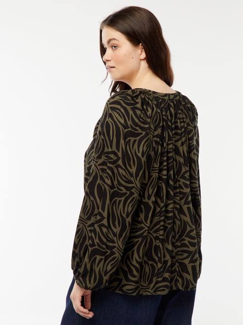 Blusa morbida con stampa in tessuto effetto crêpe - Kiabi