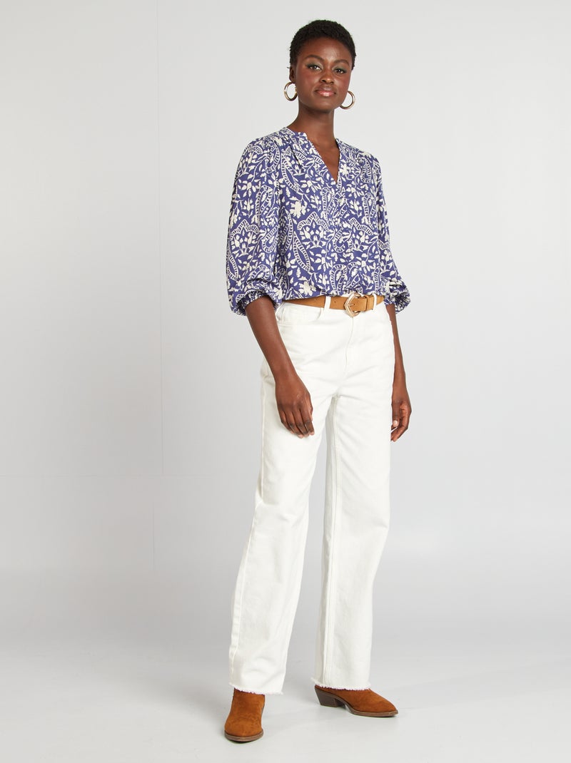 Blusa morbida stampata BLU - Kiabi