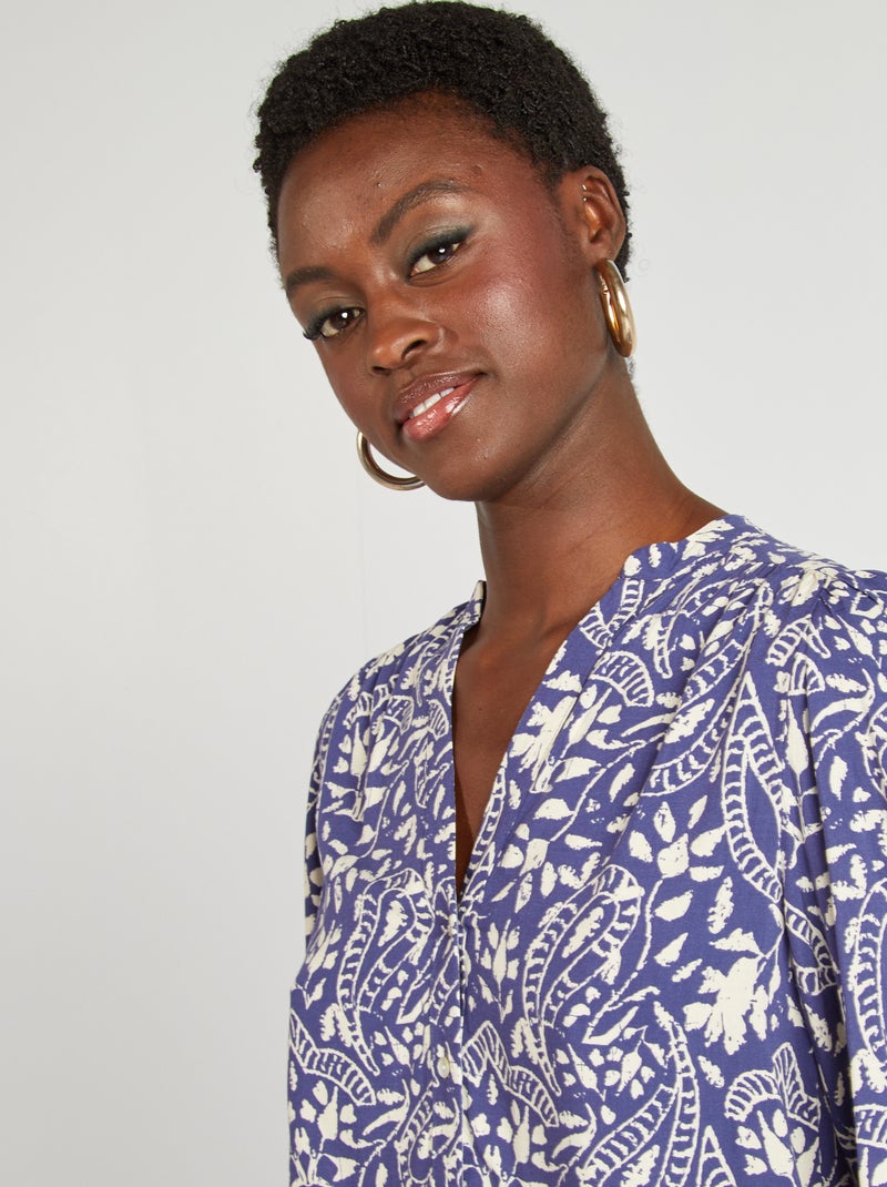 Blusa morbida stampata BLU - Kiabi