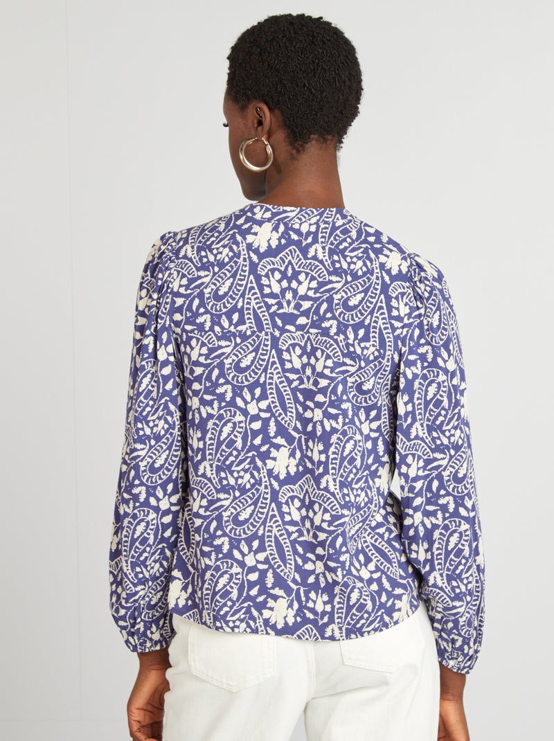 Blusa morbida stampata BLU - Kiabi