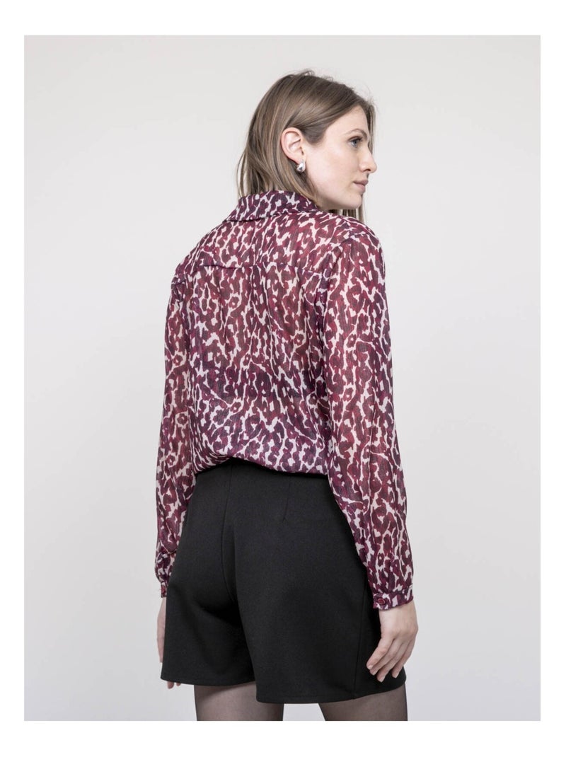 Blusa motivo leopardo ONESINE Bordeaux - Kiabi