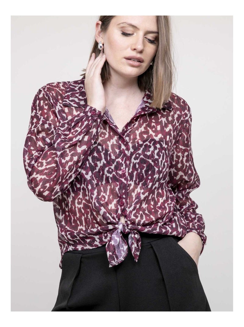 Blusa motivo leopardo ONESINE Bordeaux - Kiabi