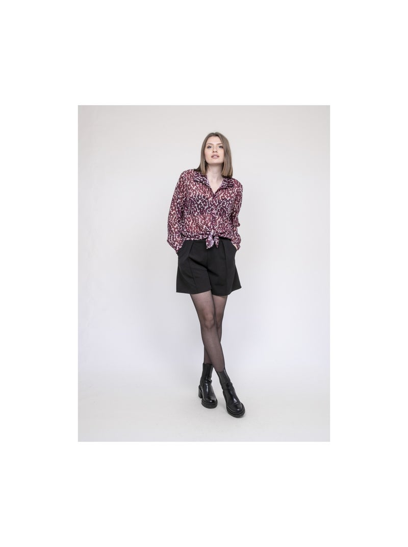 Blusa motivo leopardo ONESINE Bordeaux - Kiabi
