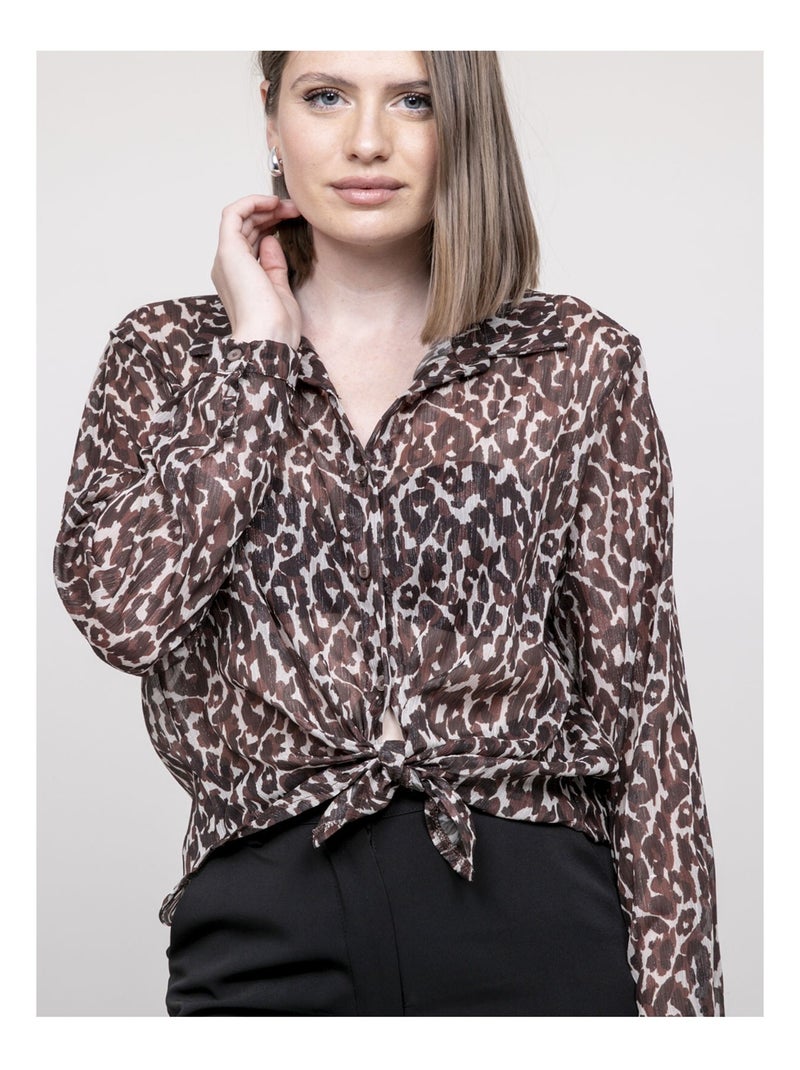 Blusa motivo leopardo ONESINE Marrone - Kiabi