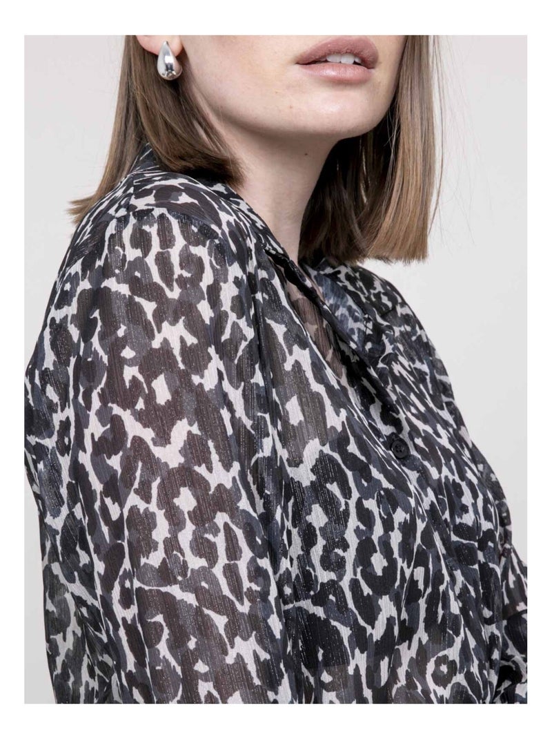 Blusa motivo leopardo ONESINE Nero - Kiabi