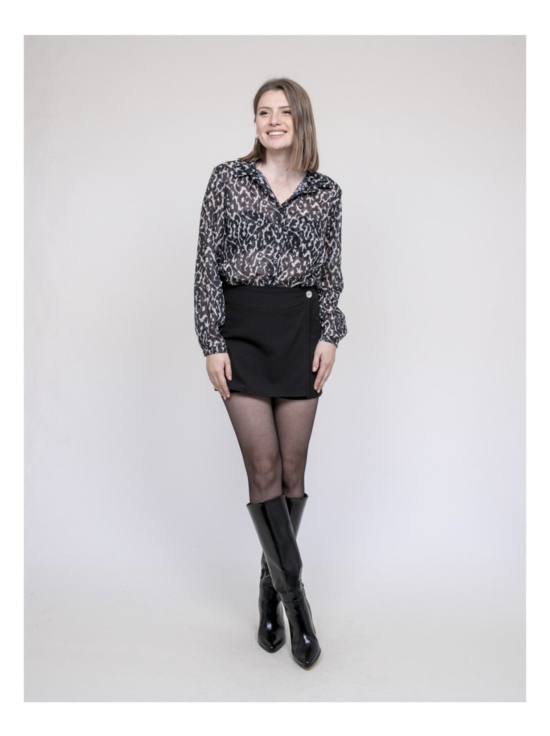 Blusa motivo leopardo ONESINE Nero - Kiabi