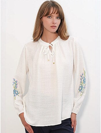 Blusa oversize in crêpe ricamato bdart