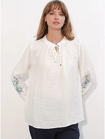 Blusa oversize in crêpe ricamato bdart