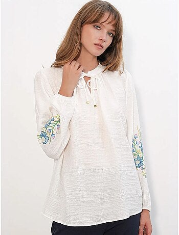 Blusa oversize in crêpe ricamato bdart