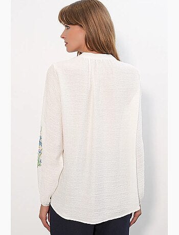 Blusa oversize in crêpe ricamato bdart