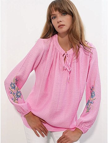 Blusa oversize in crêpe ricamato bdart