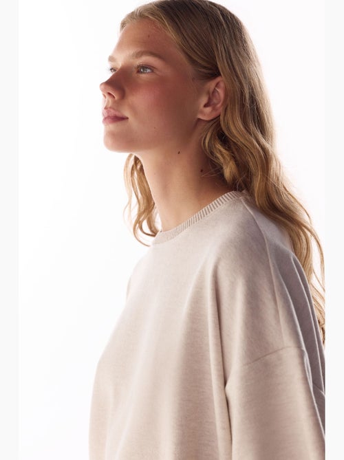 Blusa oversize melange a maniche corte, calda penti - Kiabi Blusa oversize melange a maniche corte, calda penti - Kiabi