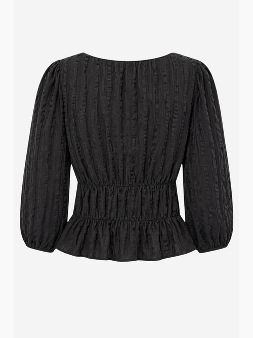 Blusa peplo testurizzata con scollo a u e maniche a tre quarti mixray - Kiabi Blusa peplo testurizzata con scollo a u e maniche a tre quarti mixray - Kiabi