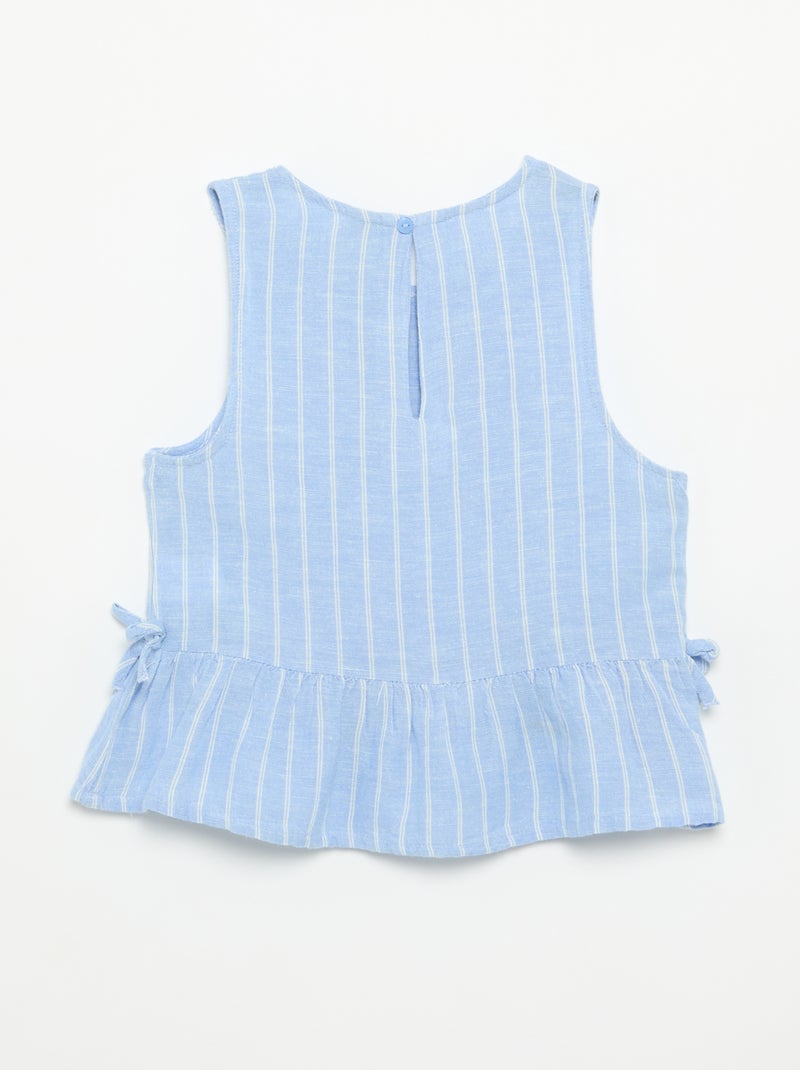 Blusa peplum con fiocchi fantasia Blu - Kiabi