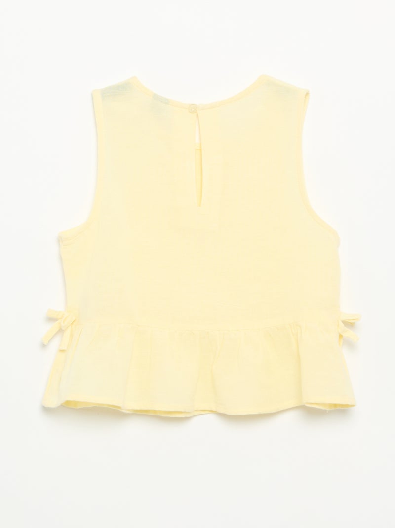 Blusa peplum con fiocchi fantasia Giallo - Kiabi